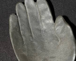Brutalist pewter hand sculpture-Patrick Meyer