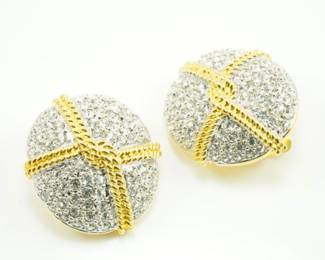 Swarovski pave set earrings