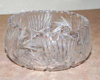 Hand cut vintage German crystal bowl