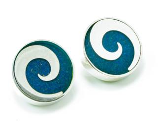 Enameled sterling earrings