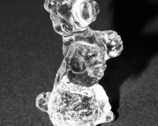 Kosta Boda crystal standing poodle