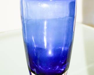 Cobalt hand blown art glass vase-likely Murano