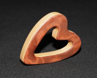 Carved wood heart
