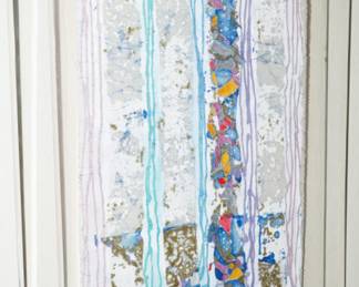 Original abstract in shadowbox-Signed but artist unknown, maybe Hyiek?