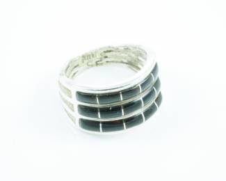 Navajo sterling & onyx ring by Steeve Francisco