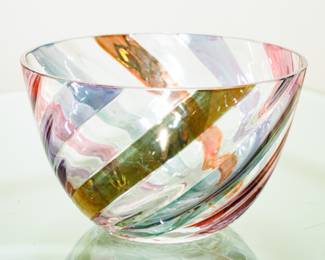 Mid century Bohemian art glass bowl-Max Kannegeiser-c1960's
