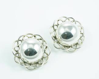 Sterling flower earrings-Mexico