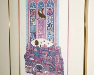 "Window of Jerusalem" #735/950-etching by Amram Ebgi