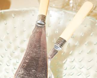Antique serving knife & spoon