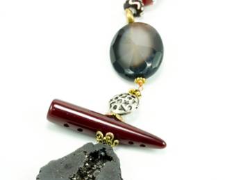 Druzy & stone pendant