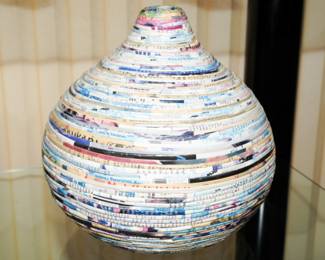 Vintage Stanley Korshak rolled paper vase