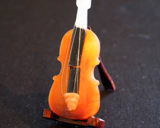 Onyx, mother of pearl & citrine violin-very small