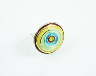 Sterling enameled ring