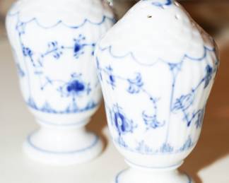 Royal Copenhagen blue fluted salt & pepper shakers
