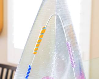 Hand blown art glass triangle