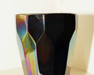 Iridescent cubist vase