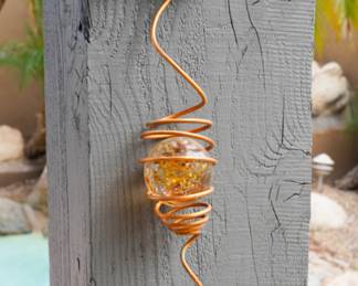 Copper & art glass yard decoration