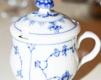 Royal Copenhagen Blue Fluted mustard jar