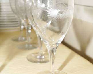 Etched crystal glassware