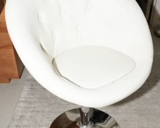 Tufted vanity chair with chrome base
