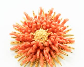 Marcel Boucher faux coral brooch