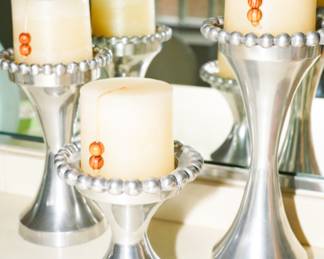 Pewter candle holders