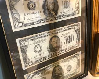 FRAMED MONEY ART