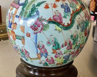 Chinese Famile Rose “100 boys” jar