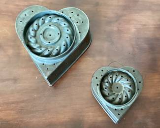 Antique French tin cheese molds