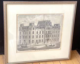 Engraving of Minneapolis City Hall ca. 1874