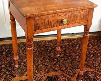 Antique tiger maple stand