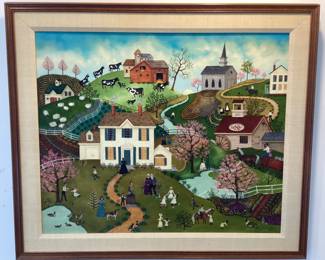 Linda Nelson Stocks original folk art painting