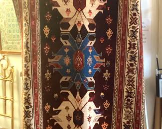 Dated (1917) Caucasian rug; 4’2” x 8’8”