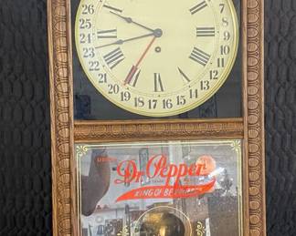 Carved Mahogany Regulator Wall Clock 