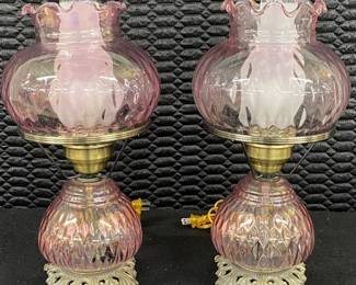 Pr Fenton Style Lamps