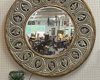 Lg. Round Mirror w/Carved Frame-SOLD