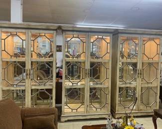 3- Modern Chippendale Curio Cabinets 