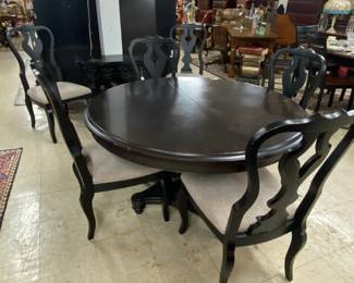 SOLD-Universal Postscript Tartan Table w/6 Chairs