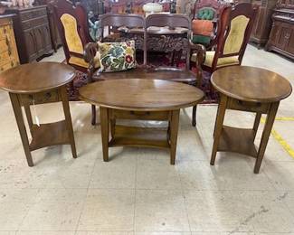 Oval Coffee Table & End Tables
