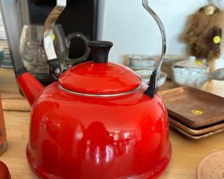 Red Le Creuset Teapot