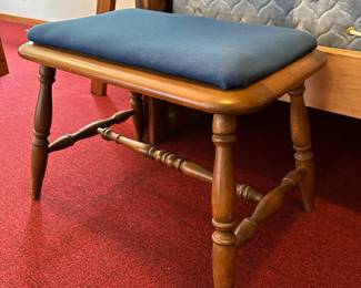 Wood Bench with Cushion