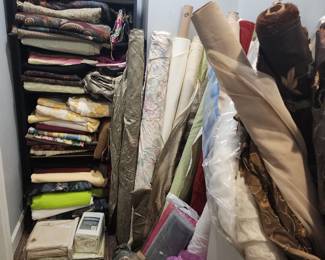 Fabric by the bolt and folded remnants 