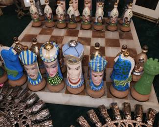 Hand-painted chess set