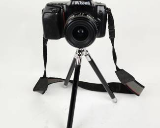 Nikon camera with tripod