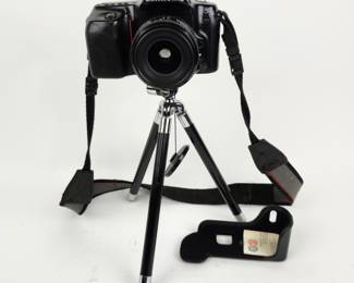 Nikon camera with tripod