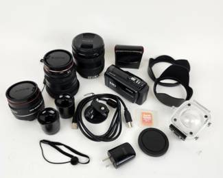 Sony video camera, lenses, and more