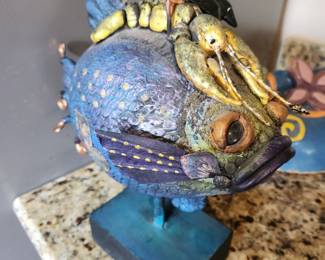 A wonderful handcrafted Paper Fish with Lobster Headdress. 