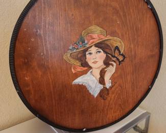 Antique Handpainted Hat Box 