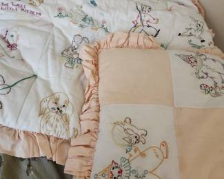 Child's Quilt Pillows and Quilt - Sweet 