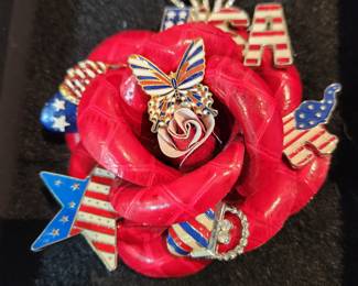 One of our client's handmade pins! Crafty! 